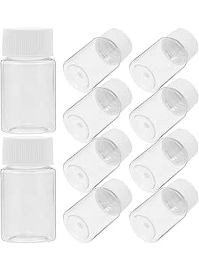 Wide Mouth Plastic Reagent Bottles 20ml 10 Pack for Liquid Solid Sample Storage - Image 1