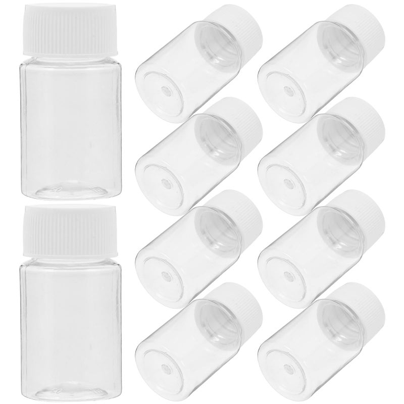 Wide Mouth Plastic Reagent Bottles 20ml 10 Pack for Liquid Solid Sample Storage - Image 2