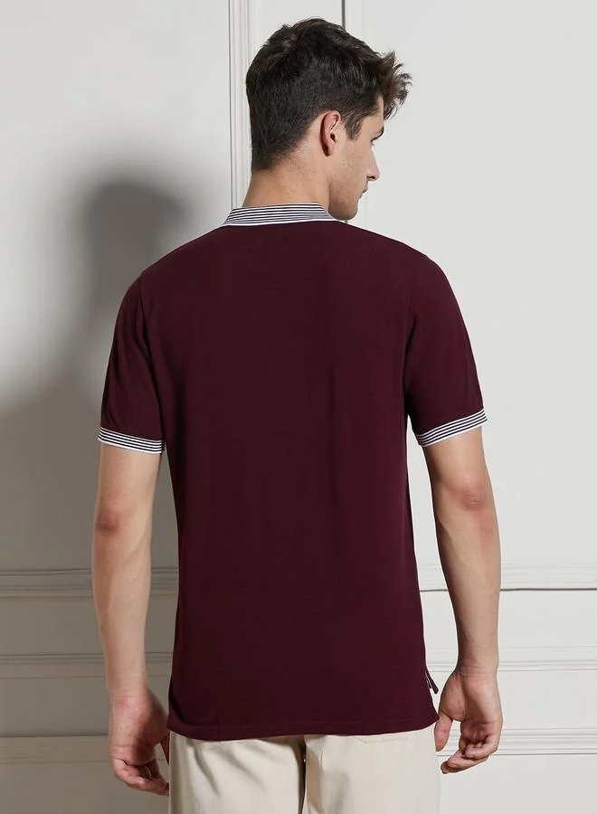 Dennis Lingo Regular Fit Rust Cotton Polo T-Shirt