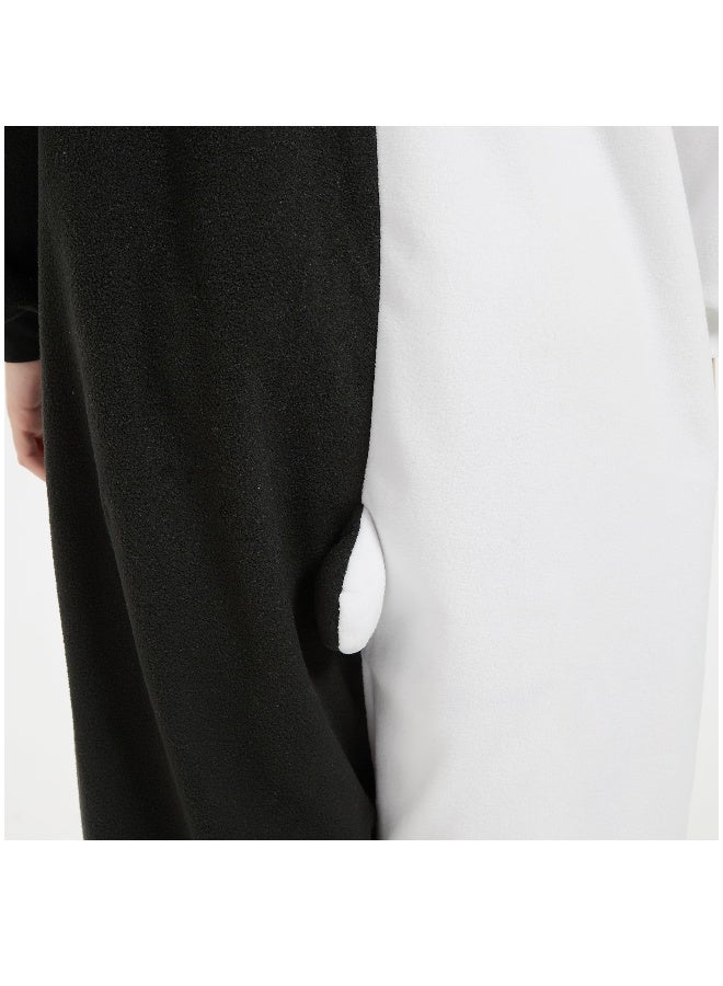 Adult Stitch Onesie Pajamas Cartoon Bear Animal Bodysuit Cosplay Costumes Unisex Teenagers Party Wear Costume Black and White Sleepwear Loose Size M - Image 5