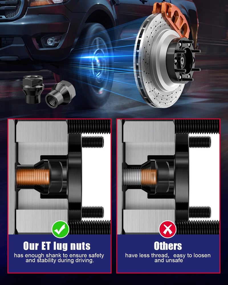 FLYCLE 6x5.5 Hubcentric Wheel Spacers 1.25 Inch for 1995-2023 Tacoma 4Runner with Extend Lug Nuts, 6x139.7mm Forged Wheel Spacer with 106mm Bore 12x1.5 Studs for Tundra FJ Cruise Fortuner Sequoia GX460 GX470 - Image 3