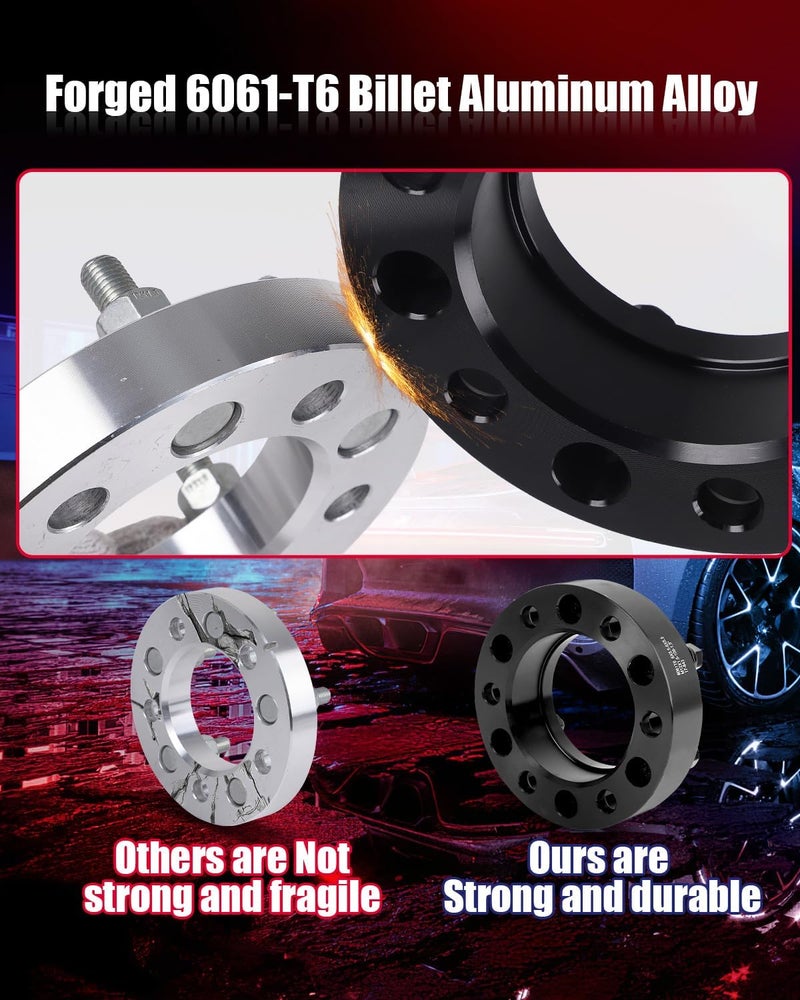 FLYCLE 6x5.5 Hubcentric Wheel Spacers 1.25 Inch for 1995-2023 Tacoma 4Runner with Extend Lug Nuts, 6x139.7mm Forged Wheel Spacer with 106mm Bore 12x1.5 Studs for Tundra FJ Cruise Fortuner Sequoia GX460 GX470 - Image 5