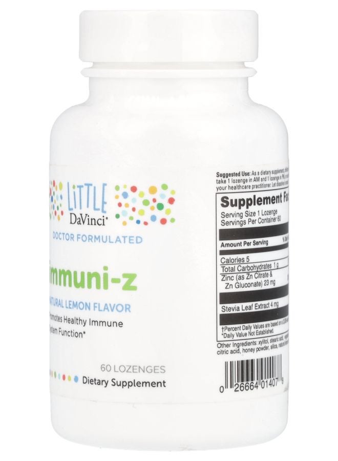 LiTTLE DaVinci Immuni-Z Natural Lemon 60 Lozenges - Image 2