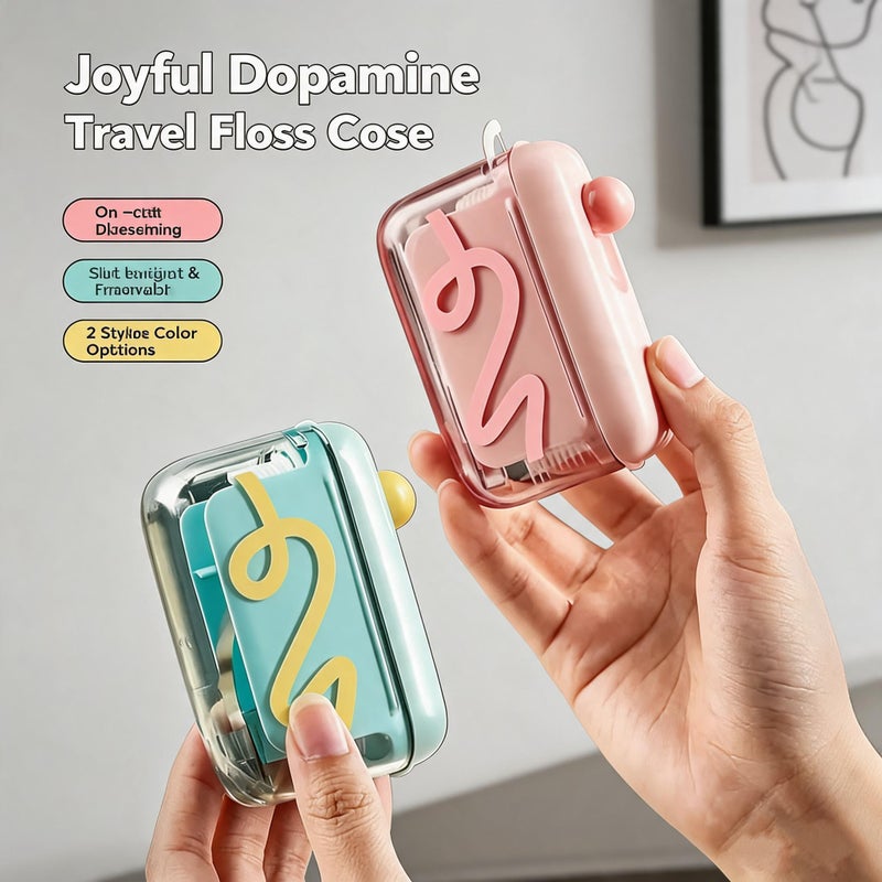 Automatic Floss Dispenser: 50 Pink & Green Floss Picks, Hygienic Sealed Storage, One-Handed Dispensing - Smooth-Gliding High-Strength Picks for Home, Travel and On-The-Go Oral Care - Image 5