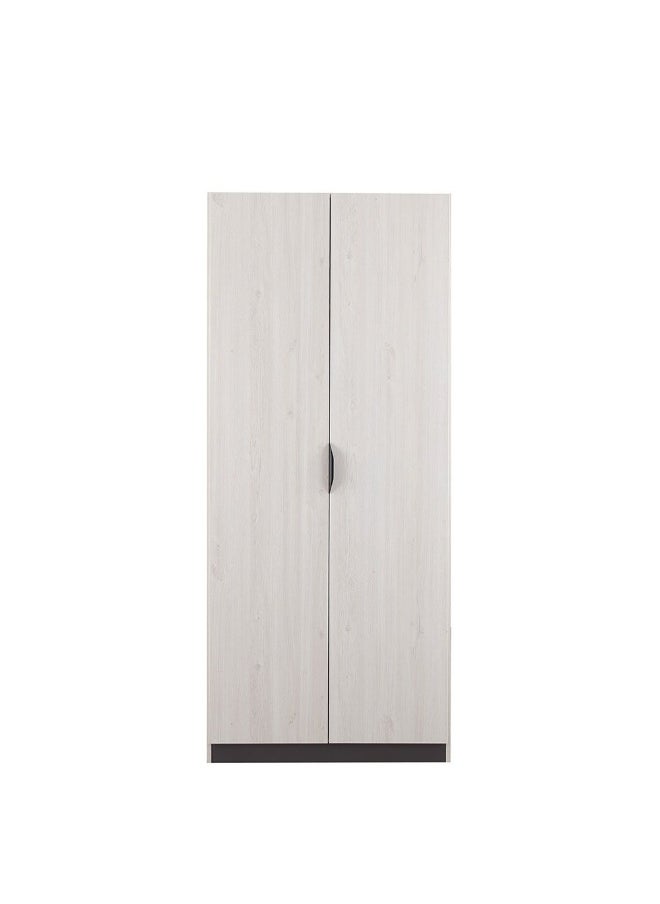 DANUBE HOME Pletora 2 Door Wardrobe With Mirror Inside Sturdy Closet Clothes Storage Cupboard Modern Design Space Saving Swing Door Cabinet For Bedroom L91.6Xw59.5Xh216Cm - Grey Oak  - Image 1