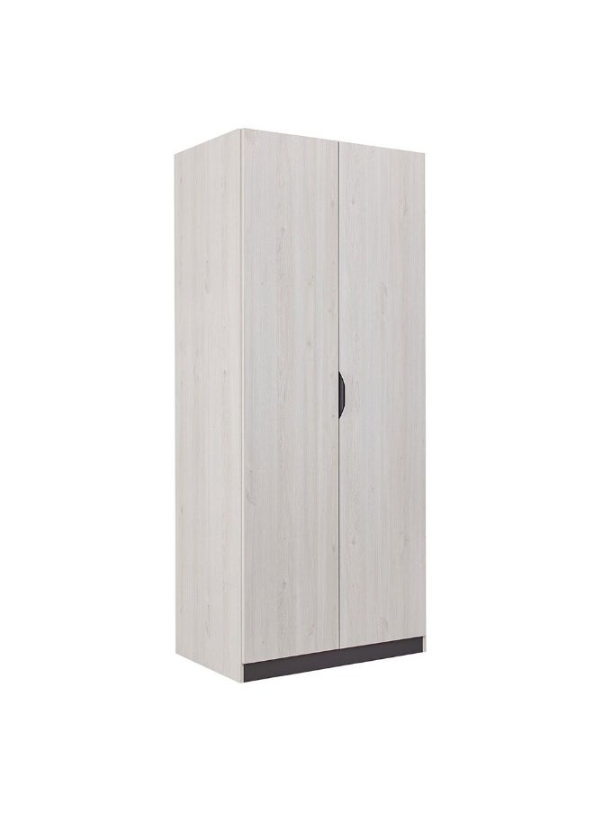 DANUBE HOME Pletora 2 Door Wardrobe With Mirror Inside Sturdy Closet Clothes Storage Cupboard Modern Design Space Saving Swing Door Cabinet For Bedroom L91.6Xw59.5Xh216Cm - Grey Oak  - Image 4