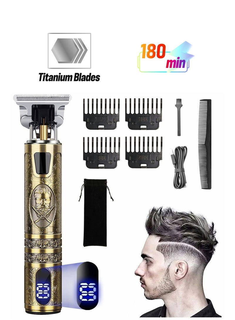 Beard Trimmer for Mens, Rechargeable Electric Hair Clippers with LCD Screen - Image 1