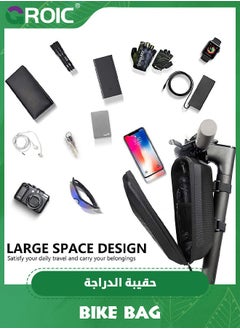 GROIC Bike and Scooter Handlebar Bag, Front Bar Hanging Bag Waterproof EVA Hard Shell Storage Bag Compatible with All Kinds of Scooters, Mountain Bikes, Road Bikes, E-Bikes, Motorcycles  - Image 3