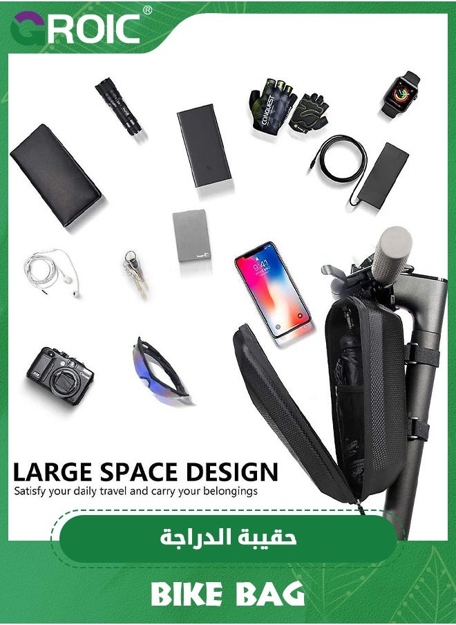 GROIC Bike and Scooter Handlebar Bag, Front Bar Hanging Bag Waterproof EVA Hard Shell Storage Bag Compatible with All Kinds of Scooters, Mountain Bikes, Road Bikes, E-Bikes, Motorcycles  - Image 3