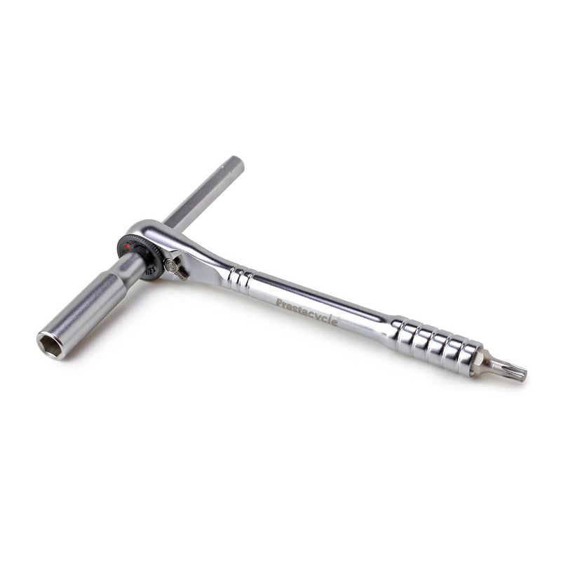 Prestacycle Pro T-Handle Ratchet and Extension, Portable Tool for use with standard 1/4 Hex Bits (not included), 60Nm Heavy-Duty & Compact Tools For Bicycle (Ratchet & Extension Only) - Image 1