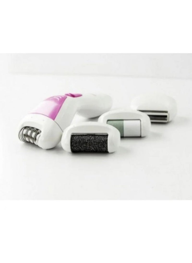 GEEMY GM 7006 4 in 1 Rechargeable Waterproof 3W Hair Removal Epilator White with Bikini Trimmer and 2 Pumice Stones - Image 2