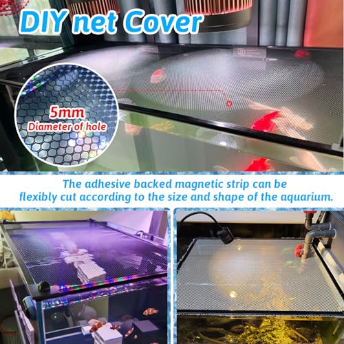 FUYITE 13.8 Feet DIY Magnetic Fish Aquarium Anti-Jumping net Cover, Mesh Screen Netting for Fish Aquarium Screen Top Cover, Reptiles from Jumping Out - Image 5