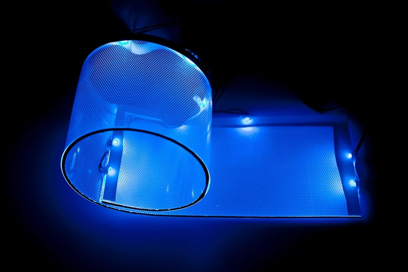 mlnyitus [ Rectangular ] for Master Chief Helmet Lamp Titan Lamp Batman led Light Decorations Flexible Helmet Lights Cosplay DIY kit RGB Superhero for Men Gifts Blue - Image 4
