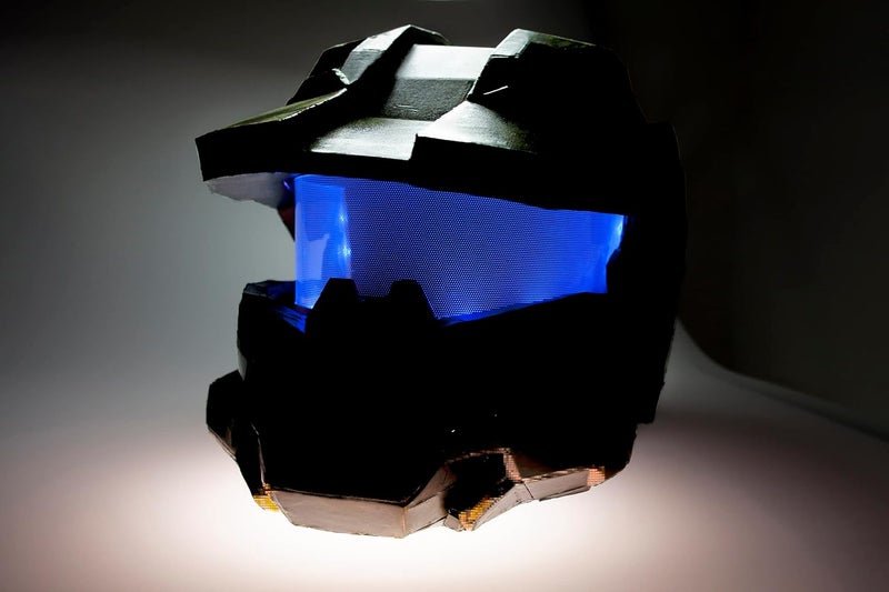 mlnyitus [ Rectangular ] for Master Chief Helmet Lamp Titan Lamp Batman led Light Decorations Flexible Helmet Lights Cosplay DIY kit RGB Superhero for Men Gifts Blue - Image 3