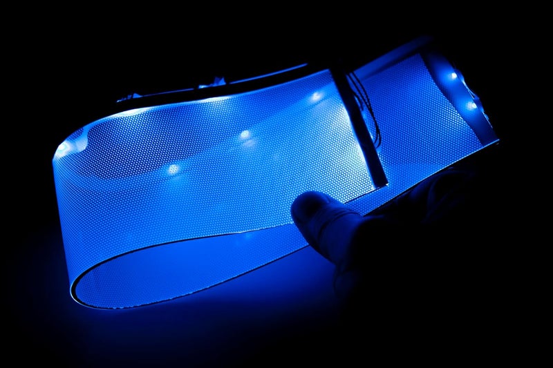 mlnyitus [ Rectangular ] for Master Chief Helmet Lamp Titan Lamp Batman led Light Decorations Flexible Helmet Lights Cosplay DIY kit RGB Superhero for Men Gifts Blue - Image 5