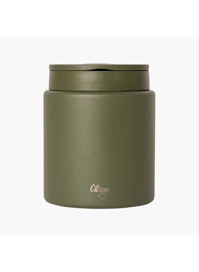 Citron Thermal Food Jar-500Ml-Cylinder (Stainless Steel) Green \ 11X13.5