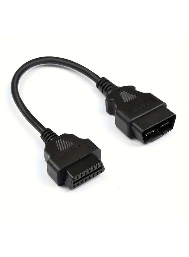 Black OBD2 Extension Cable 16 Pin Female to Male Connector for Automotive Diagnostic Tool - Image 1