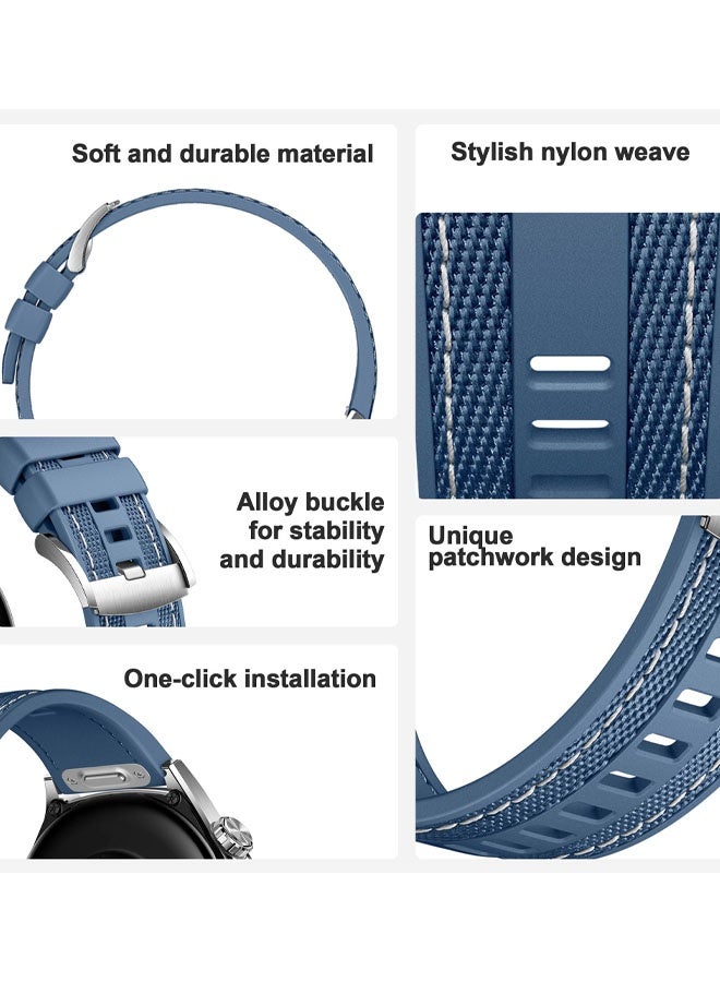 سوار ساعة هواوي مقاس 46 مم GT6/GT5، مصنوع من النايلون والسيليكون، سهل التركيب بضغطة زر واحدة، مناسب لساعات هواوي 46 مم/Ultimate/Watch 4/3، سوار ساعة ناعم ومريح. - Image 3
