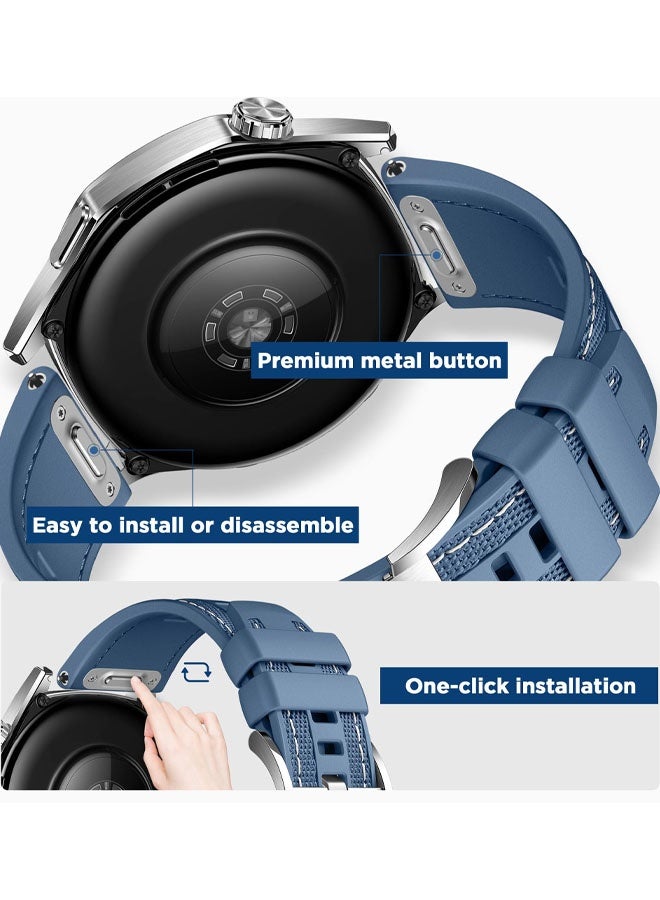سوار ساعة هواوي مقاس 46 مم GT6/GT5، مصنوع من النايلون والسيليكون، سهل التركيب بضغطة زر واحدة، مناسب لساعات هواوي 46 مم/Ultimate/Watch 4/3، سوار ساعة ناعم ومريح. - Image 4