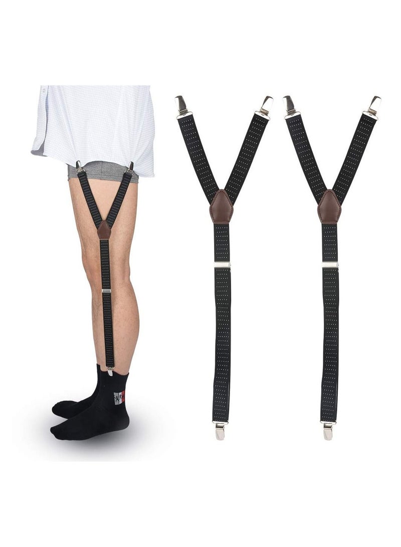 Adjustable Elastic Garter Straps Sock Non-slip Clamps Mens Shirt Stays Holder  - Image 2