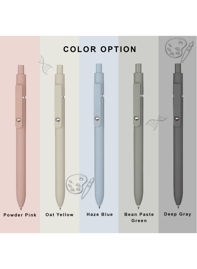 Vico Gel Pens, 5 Pcs School Supplies Aesthetic Gel Pens, 0.5Mm Quick Dry Black Ink Pens, Fine Point Smooth Writing Pens For Journaling Note-Taking, Cute Office School Supplies Gifts For Women Men (Morandi) - Image 3