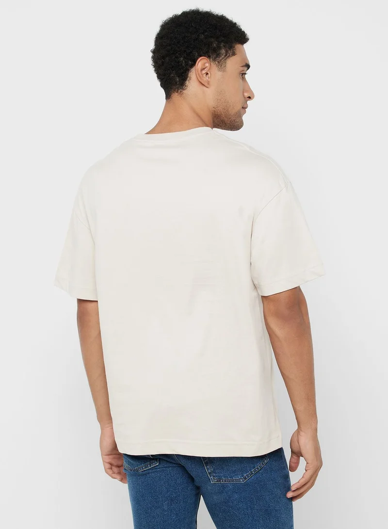 JACK & JONES Printed Crew Neck T-Shirt