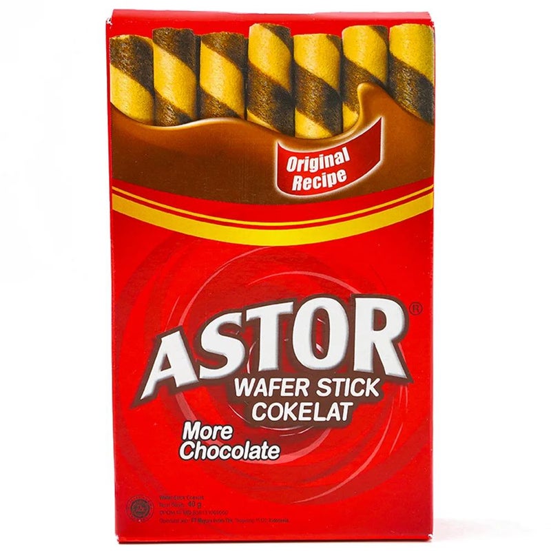 Astor عصي الوافر بالشوكولاتة أستور 40 جرام، 120 كالوري عصي لذيذة مقرمشة - Image 1