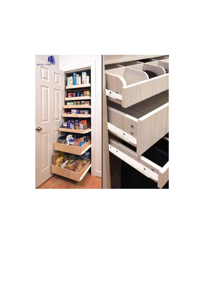 Cabinet Rails Drawer Track Slides For Computer Table Clothing Cabinets With Wheels White Color (18 inch)  - Image 3