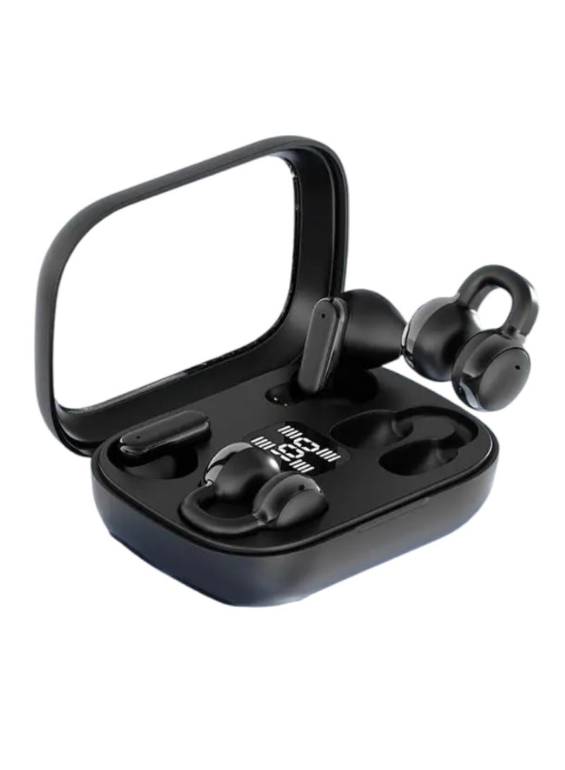 caijin 2-in-1 wireless earphones, clip-on in-ear wireless Bluetooth earphones, Bluetooth 5.4, waterproof, Bluetooth noise reduction ENC, with LED display, long battery life, suitable for study and sports - Image 1