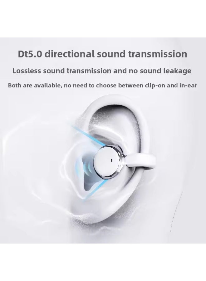 caijin 2-in-1 wireless earphones, clip-on in-ear wireless Bluetooth earphones, Bluetooth 5.4, waterproof, Bluetooth noise reduction ENC, with LED display, long battery life, suitable for study and sports - Image 4
