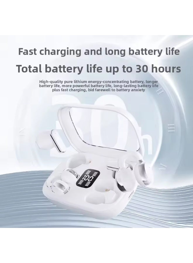 caijin 2-in-1 wireless earphones, clip-on in-ear wireless Bluetooth earphones, Bluetooth 5.4, waterproof, Bluetooth noise reduction ENC, with LED display, long battery life, suitable for study and sports - Image 5