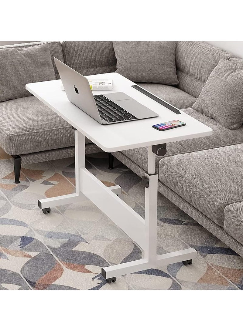 DubaiGallery Mobile Bedside Laptop Desk, Lifted Height Adjustable Home Office Computer Desk with 4 Wheels. Foldable Multifunctional Side Table for Sofa, Bedroom, Living Room, Office, Hospital Bed - Image 1