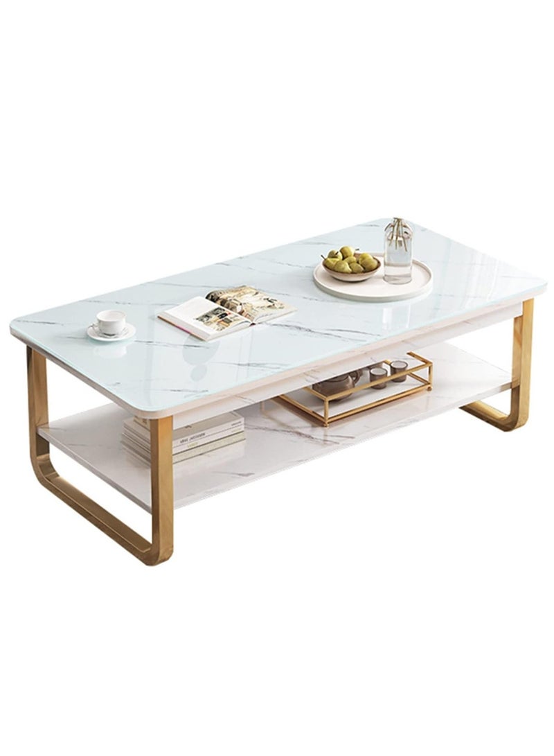 DubaiGallery Home Sofa Table, 100CM Wooden Side Table Large Area Center Coffee Table Apartment Office Reception Room Reception Table(Size:100*60*42CM - Image 2