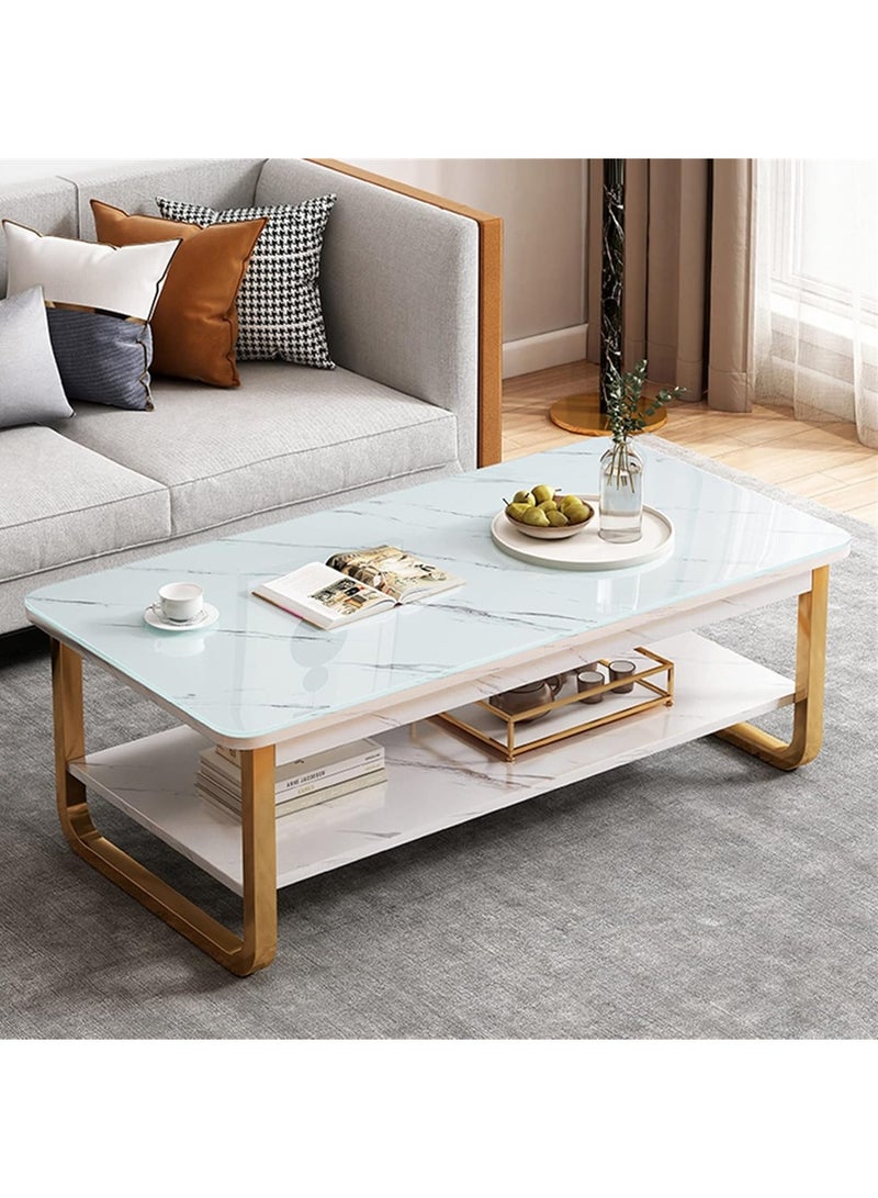 DubaiGallery Home Sofa Table, 100CM Wooden Side Table Large Area Center Coffee Table Apartment Office Reception Room Reception Table(Size:100*60*42CM - Image 4