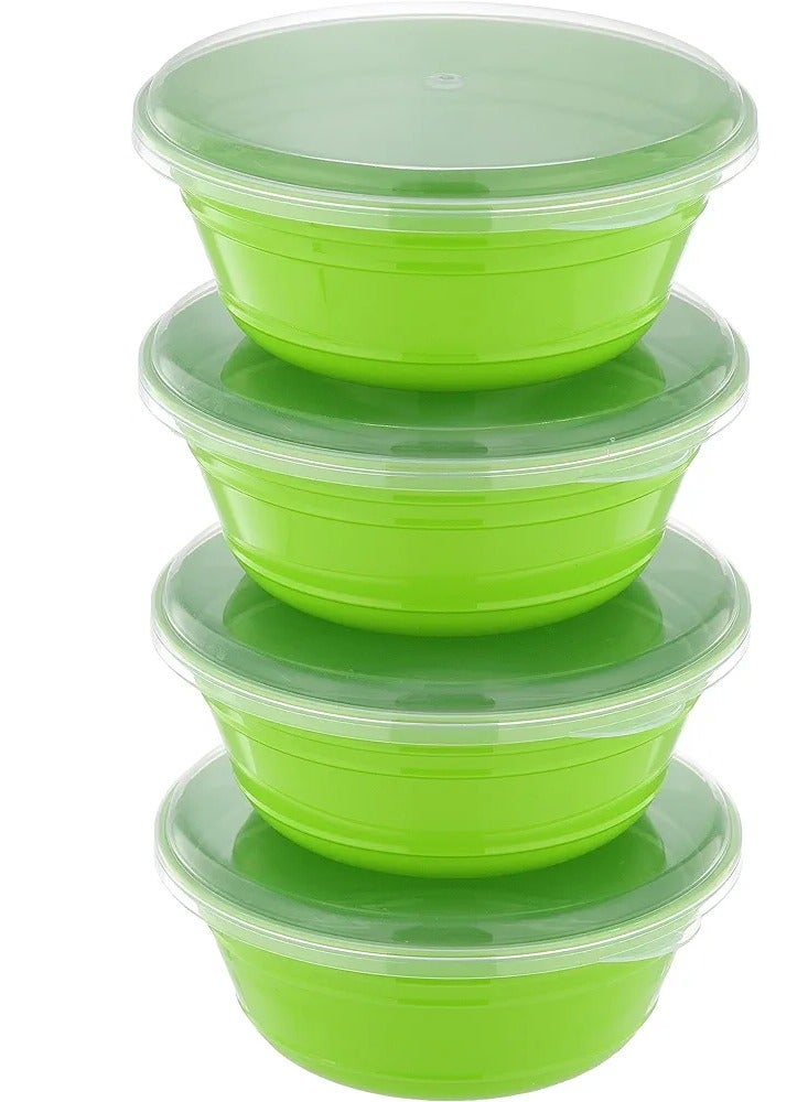 set of (4*1) food storage containers from Green Life, made of hygienic pp5 plastic. They are also microwave safe and have a tight lid. - Image 1