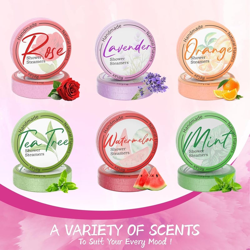HFHO Shower Steamers Aromatherapy 8 Pack - Gifts for Women, Shower Bombs with Essential Oils, Self Care and Stress Relief Stocking Stuffers, Relaxation Birthday Gifts for Women and Men. Pastel Flow Style - Image 2