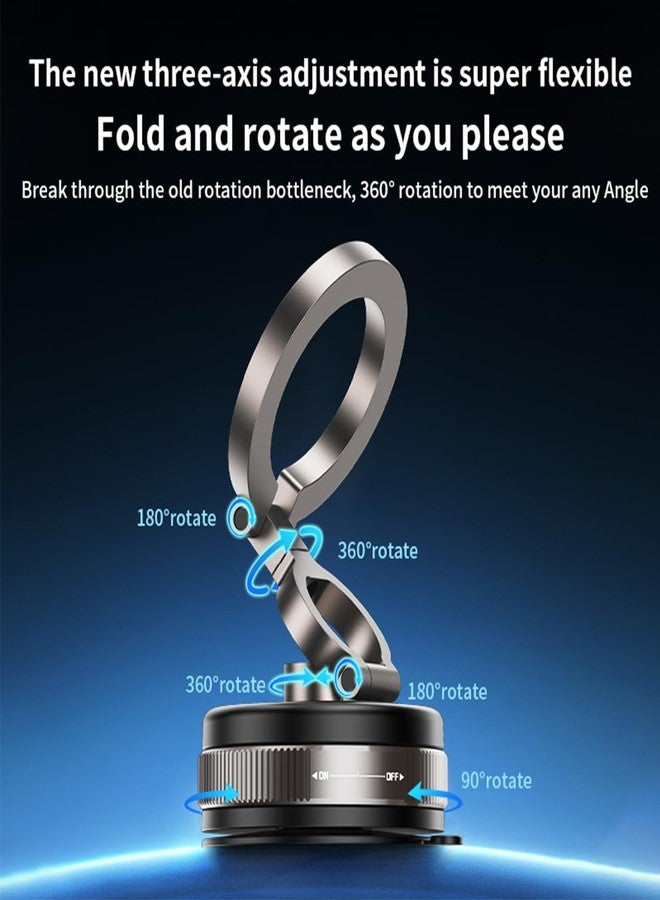 YAOKEEP 360°Adjustable Vacuum Magnetic Phone Holder for Your Car [96+LBS Suction & 2800gf Magnetic & Hands-Free Suction Cup] Car Mount for Car/Gym/Shower.Car Phone Holder for Magsafe iPhone16 ProMax 15 14 13 - Image 2