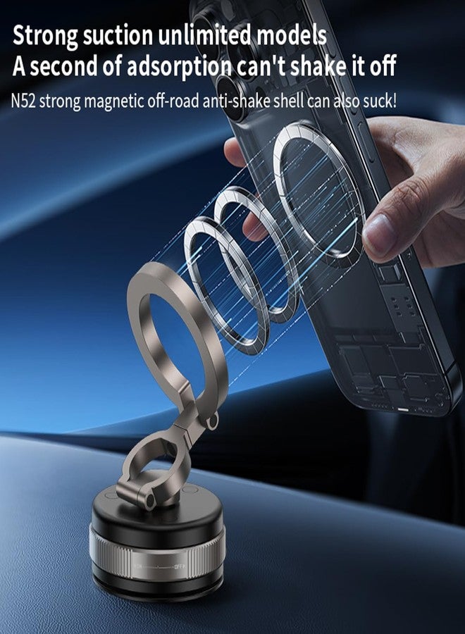 YAOKEEP 360°Adjustable Vacuum Magnetic Phone Holder for Your Car [96+LBS Suction & 2800gf Magnetic & Hands-Free Suction Cup] Car Mount for Car/Gym/Shower.Car Phone Holder for Magsafe iPhone16 ProMax 15 14 13 - Image 4