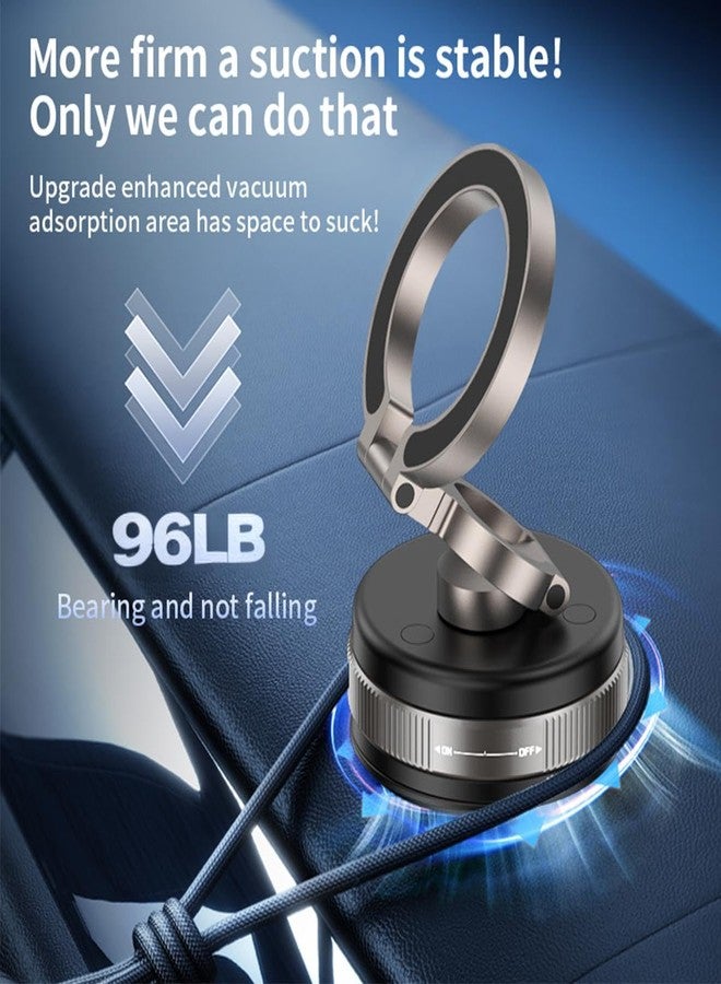 YAOKEEP 360°Adjustable Vacuum Magnetic Phone Holder for Your Car [96+LBS Suction & 2800gf Magnetic & Hands-Free Suction Cup] Car Mount for Car/Gym/Shower.Car Phone Holder for Magsafe iPhone16 ProMax 15 14 13 - Image 3