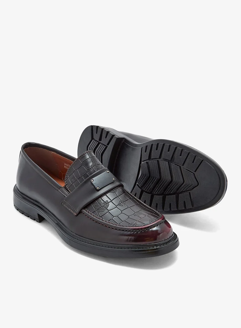 Robert Wood Croc Emboss Formal Loafers