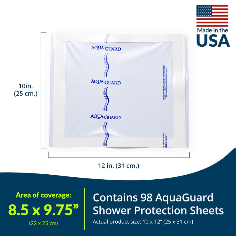 تايدي TIDI Aquaguard ورقة - 10 × 12 - ورقة حماية الدش - حاجز الطائرات - غطاء الجرح للاستحمام - 98 إجمالي (7 صفائح لكل حزمة × 14 حزمة) - الإمدادات الطبية المنزلية (50011 -CSE) - Image 2