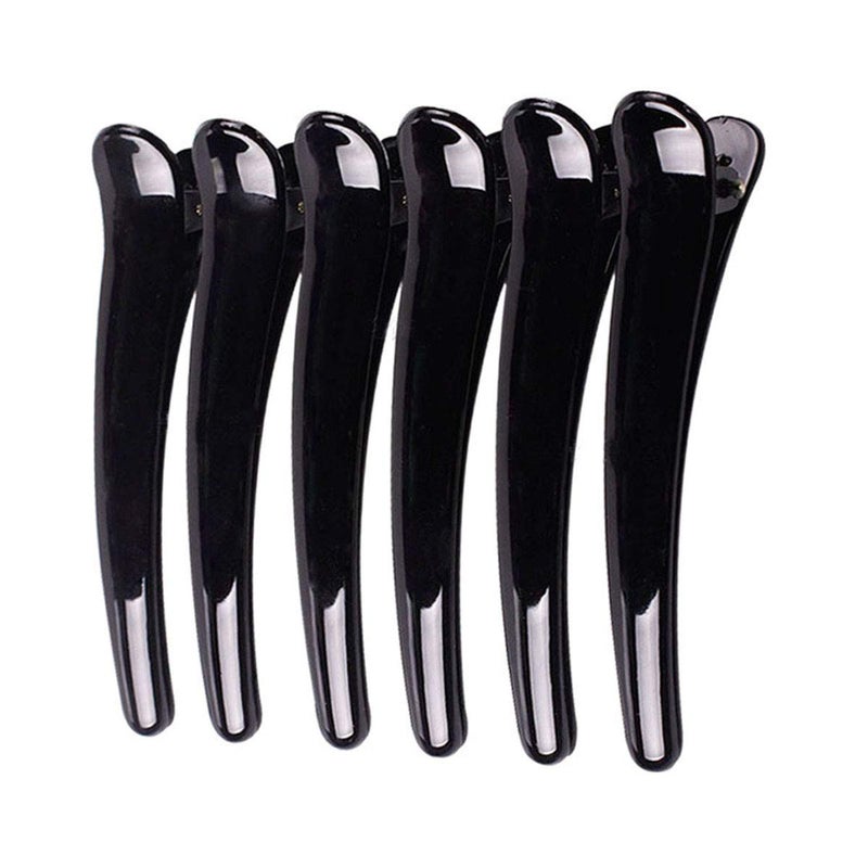 Fodattm 12PCS Professional Hairdressing Salon Duckbill Clip Plastic Non Slip Alligator Hairpin Simple Hairgrip Hair Clip Hair Barrettes for Hair Styling and Sectioning Length 37in Black