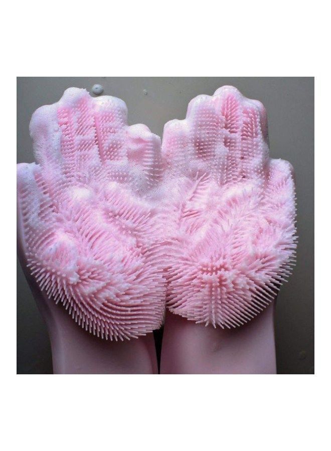 NIBEMINENT 2-Piece Kitchen Cleaning Gloves Set Pink 34cm  - Image 5