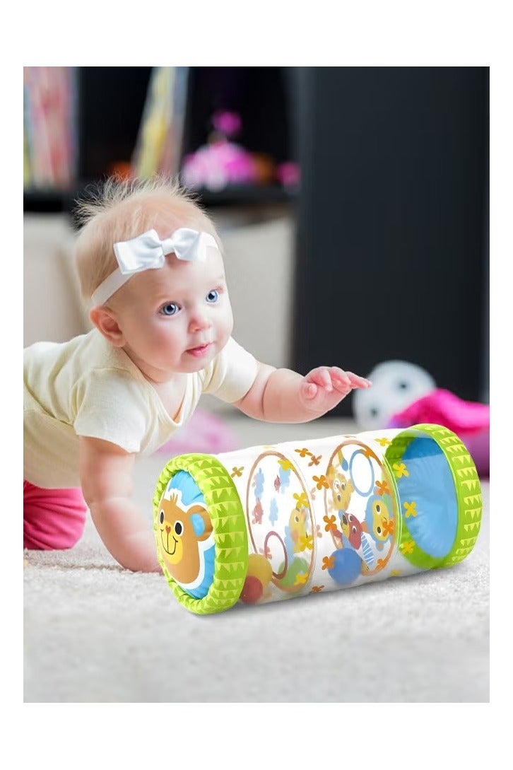 Safe Inflatable Baby Roller Toy, PVC Early Development Crawling Roller with Ball and Bell for Babies 3 Months to 3 Years Old - Image 5
