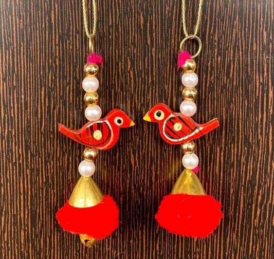 Adikala Wooden Birds Beads for Toran Or Hangings, Beading Jewellery, Making & Art and Crafts Work Color-Multicolor 1.INCH_(Set of 25) - Image 2