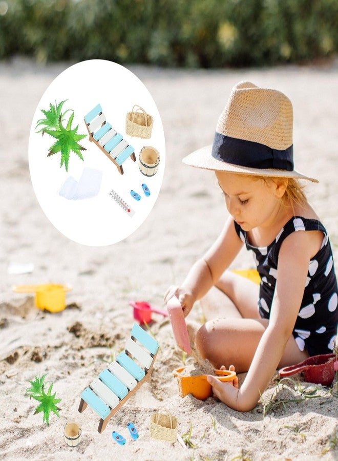 Vaguelly Beach Style Miniature Ornament Kits 1:12 Dollhouse Beach Chair Basket Bucket Seaside Accessories Statues for DIY Fairy Garden Dollhouse Cake Plant Decoration - Image 4