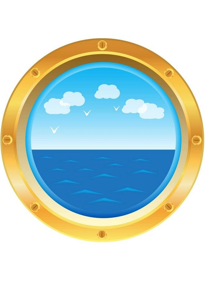 Outus Cruise Ship Porthole Stickers Cruise Decorations Nautical Stickers For Wall Window Door Room Birthday Carnival Cruise Nautical Party Decorations (4Pieces)  - Image 2