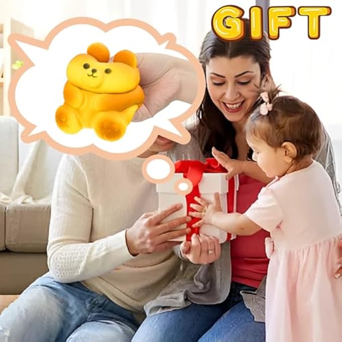 funnysquee دببة لطيفة لعبة سكووشي سوبر ناعمة بطيئة الارتفاع هدايا عيد ميلاد للأطفال، لعبة ضغط كاواي لتخفيف التوتر - Image 5