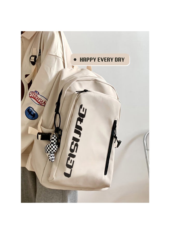 Landcase Backpack For College Students, Stylish Backpack For Middle School Girls, Simple Travel Backpack For High School Students And Men, 1625 Off-white - Image 1
