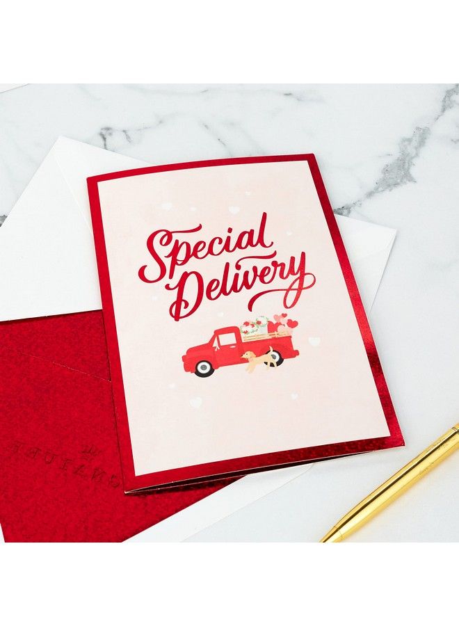Hallmark بطاقة عيد الحب المنبثقة من Signature Paper Wonder (شاحنة حمراء عتيقة) - Image 3
